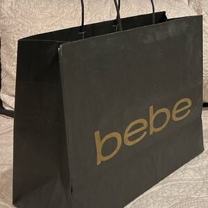 bebe Black and Gold Logo Retail paper bag